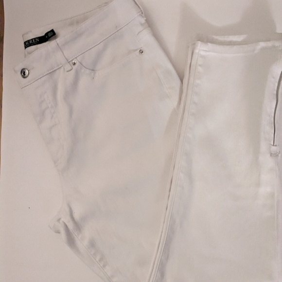 Ralph Lauren premier skinny cropped jeans white size 12 - Picture 1 of 6